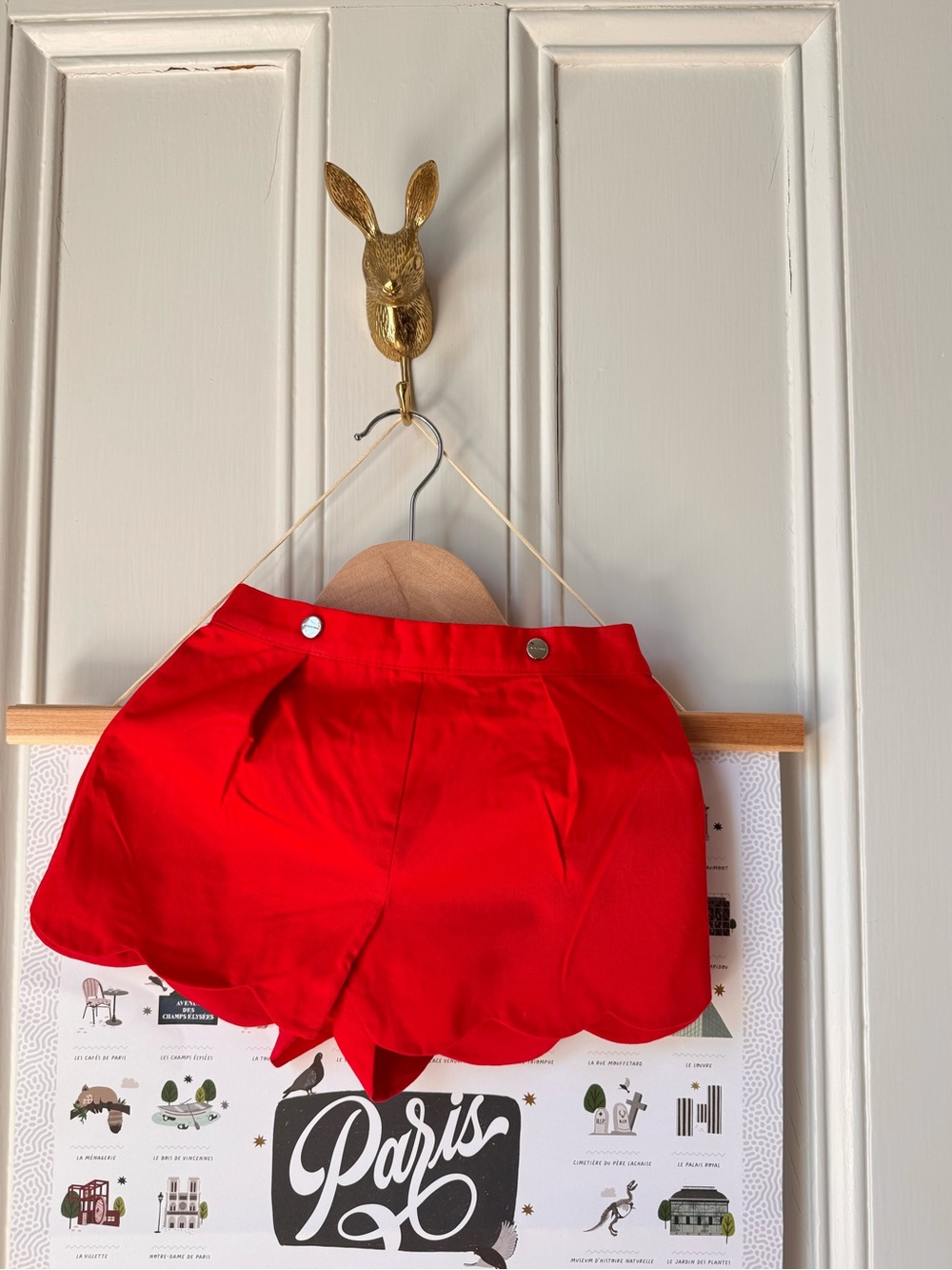 Jacadi Red Scalloped-Hem Girls' Shorts